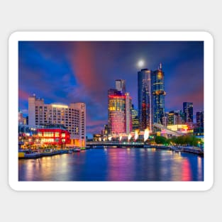 Melbourne Southbank twilight Sticker